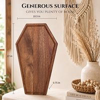 Grande planche à découper gothique en forme de cercueil, planche à charcuterie personnalisée en bois d'acacia pour Halloween, décoration de cuisine