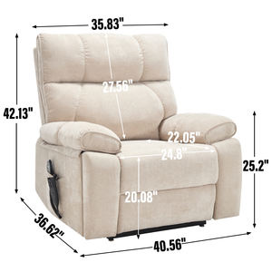 DOSER Modern Kumaş Tek Kişilik Elektrikli Ayarlanabilir Uzatılabilir Yatarlı Terapötik Masajlı Kaldırma Koltuğu Metal Gizli Şarjlı - Product Image 5