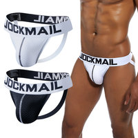 JOCKMAIL – Caleçons string sportifs pour hommes, respirants, confortables, color block, en maille, taille basse, teints dans la masse, en nylon