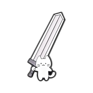 Broches en émail amusantes de dessin animé pour épée surdimensionnée, mini-broches de guerrier mignonnes, badges de mode pour sacs et revers, bijoux cadeaux pour fans d'anime - Product Image 6