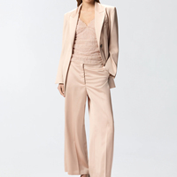 Ensemble de tailleur formel pour femme, veste longue de style professionnel avec ceinture à lacets, décoration boutonnée, tailles XS-XL