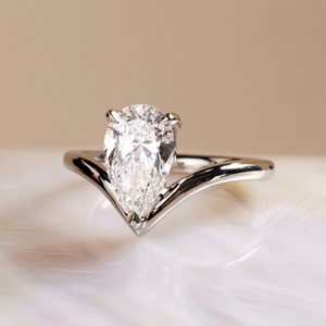 Custom <b>Crafted</b> Platinum 4.0CT Pear Drop Moissanite PT950 Low Set Engagement <b>Ring</b> Fine Jewelry Women Fine <b>Rings</b> - Product Image 1