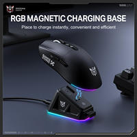 Souris de jeu ONIKUMA DM07 noire PAW3311 RGB 24000 DPI 1000Hz, souris de jeu rechargeable à trois modes pour PC portable, REACH RoHS
