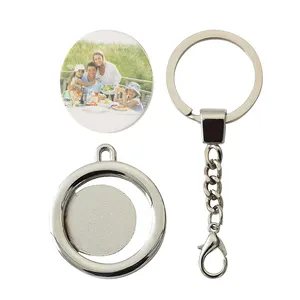 Custom high quality digital mini family album frame photo picture metal keychains/key ring