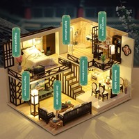 Nouveau modèle architectural créatif de style chinois, résidence Yaxin, maisonnette en bois à assembler soi-même, grande villa, jouet cadeau pour tous les âges