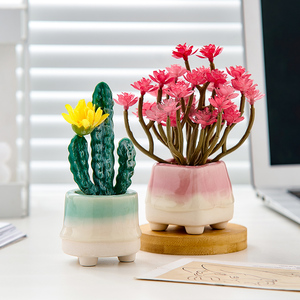 Jolies mini-pots de fleurs en céramique, accessoires de <span class=keywords><strong>jardin</strong></span>, décoration de chambre kawaii, accessoires de bureau, pots de fleurs, cadeaux en pot - Product Image 1