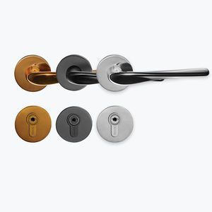 מנעולים מחורצים ניקל מוברש מפתח מלון צילינדר ידית חסינת אש ידית ידית מנעול דלת בלתי שביר - Product Image 2