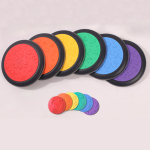 Colorido autismo niño placa sensorial plástico textura Circular disco cruce piedra juguete para la escuela al aire libre sala de estar uso - Product Image 5