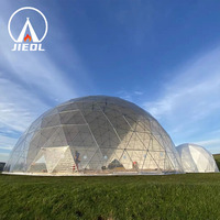 Grande tente dôme géodésique transparente en PVC sur mesure, auvent bulle transparent pour événements extérieurs, jardin et stades gonflables