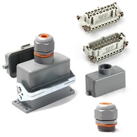Connecteur robuste BYLJQ 16A 500V IP65 HE-016 HE-020, 16 broches, 20 broches, prise industrielle rectangulaire, type à bornes à vis avec couvercle