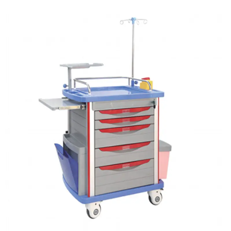 Medical Hospital Furniture ABS Emergency Medical Trolley For Hospital Usage Medicine Trolley Cart