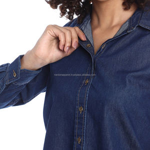 Nardon Apparel 2025 Nuevas llegadas Ropa de mujer Blusa de manga larga de mezclilla Chaqueta corta de mezclilla para mujer - Product Image 6