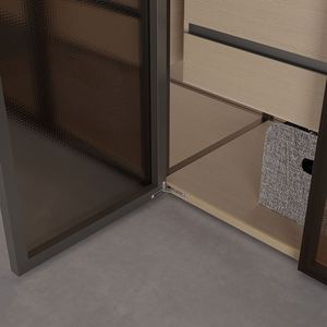 Armarios de Dormitorio de Vidrio con Marco de Aluminio de Lujo Personalizados, Último Diseño Moderno y Simple, Armarios de Almacenamiento para Villa con Cajones de Madera - Product Image 6