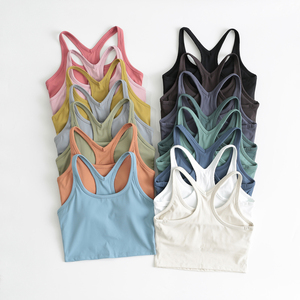 Canotte da donna Ultra morbide <span class=keywords><strong>con</strong></span> <span class=keywords><strong>spalline</strong></span> per Yoga a compressione imbottite in tessuto Ultra traspirante per uso formale Ultra confortevole - Product Image 2