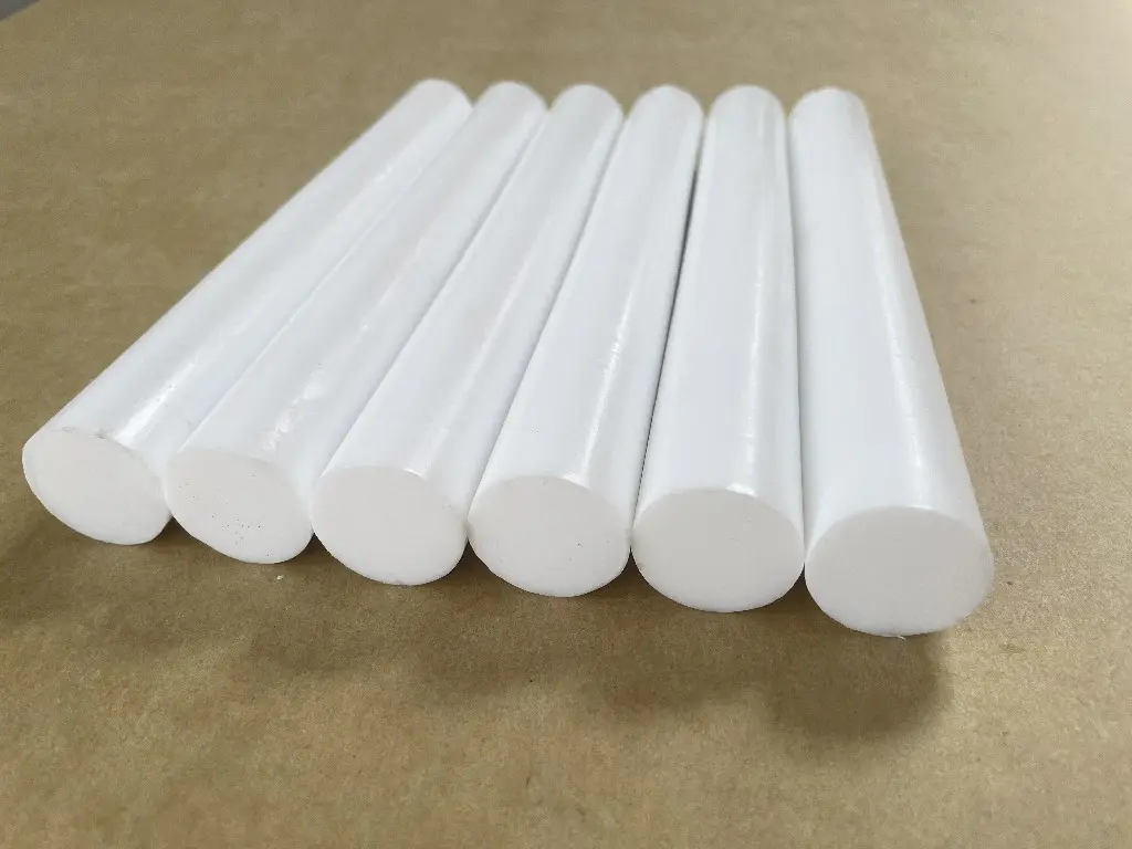 Varilla de plástico PTFE Virgen, alta calidad, resistente al calor y a los químicos, blanco Natural