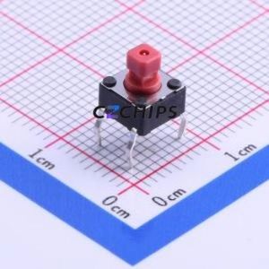 DTS-648R Tactile Switch Through hole Component (THT) Switch Single Pole Single Throw Rectangle Button Through Hole 6.2mm - Product Image 1