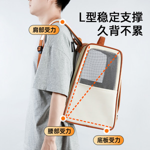 <b>Cat</b> and dog pet <b>backpack</b>, portable, large capacity, breathable Oxford cloth, fashionable <b>backpack</b>, available for wholesale. - Product Image 4