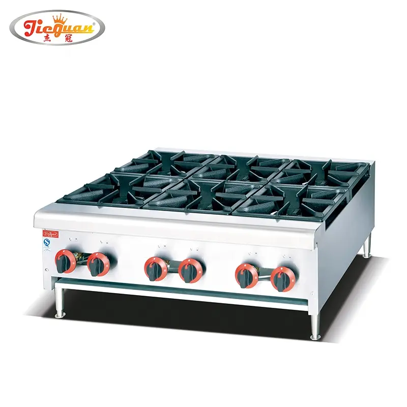commercial use table top 36" 6 burner cooking range gas stove