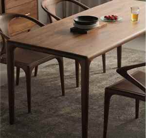 Table à manger GEDO 2026, style américain moderne rétro, en noyer massif noir, avec design carré et circulaire, meubles rectangulaires pour la maison - Product Image 6