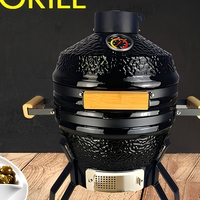 Barbecue de table en céramique au charbon de bois KIMSTONE de 13 pouces de diamètre, forme ronde, pour jardin, prix d'usine, Kamado