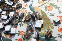 Mahjong Amerika 4 Lapis Berukir, Alas Leopard Luxe 160 Ubin Butik, Buatan Tangan untuk Penyajian Mewah