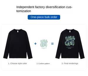 Özel pamuk uzun kollu iş gömlek battaniye şekil baskılı erkek t-shirtü DIY grup yapı sınıfı giysi katı tasarım - Product Image 6