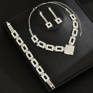 Conjunto de joyería <span class=keywords><strong>popular</strong></span> europea americana para fiestas compromisos bodas vacaciones-incluye collar pendientes pulsera nupcial - Product Image 3