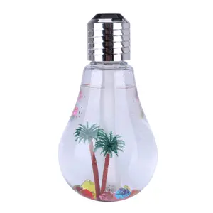 New Design 400ml Mini USB Rechargeable Mute Humidifier With Night Light Essential Oils Bulb Air Humidifier for Household