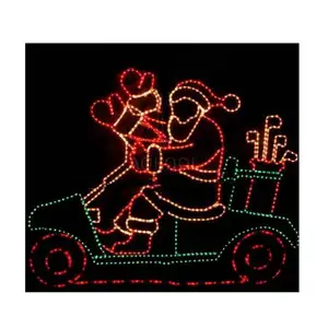 Éclairage décoratif extérieur LED père noël équitation lumière à Motif de noël animé