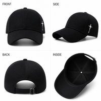 Gorra de Béisbol Personalizada con Cruz Cristiana Bordada, 6 Paneles, Algodón Desgastado, Ajustable, Unisex, Estilo Urbano, OEM, Venta al Por Mayor, MOQ Bajo