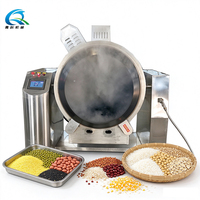 Wok rotatif commercial de 600 L de capacité, équipement automatique de torréfaction de céréales pour boulangerie, à roulements renforcés, chauffage uniforme