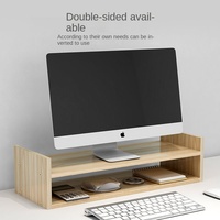 Bureau d'ordinateur portable en bois avec étagère de rangement, support de protection cervicale, support élévateur, tiroir et étagère pour moniteur