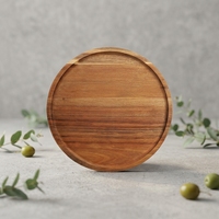 Plateau de service rond classique en bois durable, non toxique, couleur personnalisable, pour décoration intérieure, assiette, plat, fête, dîner