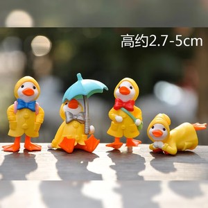 Adorable Figura Miniatura de Pato Amarillo de Resina, Pintada a Mano, con Paraguas y Impermeable, Adornos de Patitos de Dibujos Animados, <span class=keywords><strong>Tema</strong></span> Animal para Hadas - Product Image 5