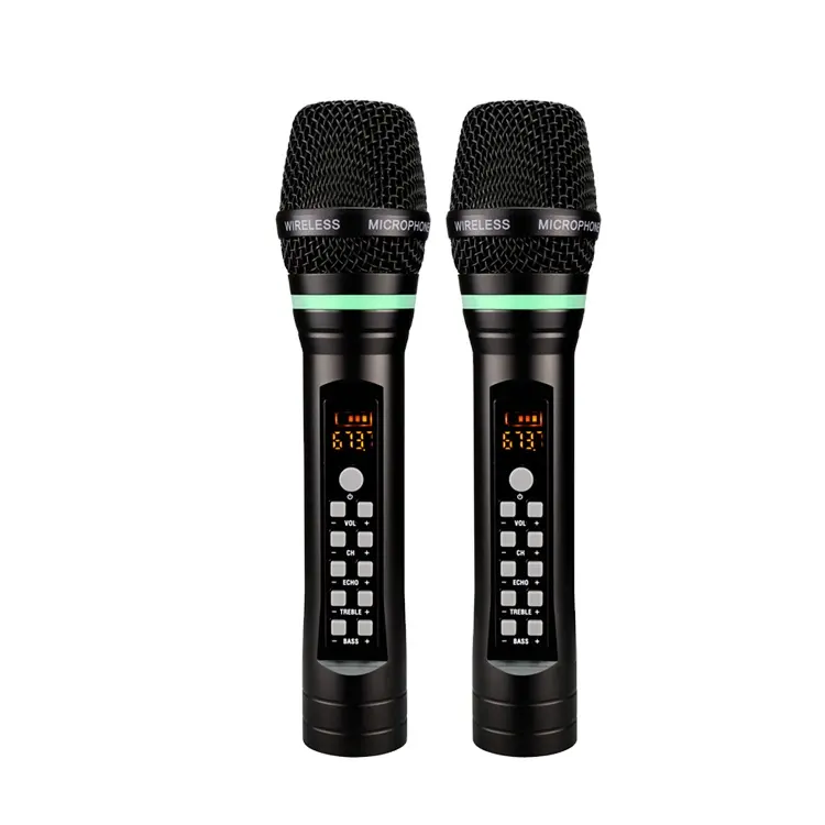 D-500 Professionele Multi-Functionele Dual Microfoons Draadloze Handheld Microfoon Met Dsp Voor Karaoke Zingen Studio