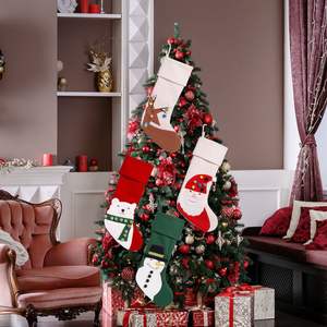 Sac à chaussettes de Noël suspendu 2025, bonhomme de neige, Père Noël, grand sac à bonbons pour la maison, fournitures de cadeaux de Noël - Product Image 2