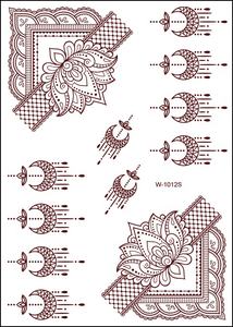 उच्च गुणवत्ता वाले वाटरप्रूफ फुल हैंड रेड स्टिक-ऑन महिलाओं के लिए हेना टैटू स्टिकर - Product Image 5