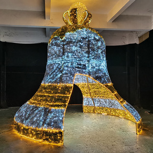 Grande luge de Noël 3D extérieure <span class=keywords><strong>avec</strong></span> <span class=keywords><strong>rennes</strong></span> et lumières LED pour la décoration de rue, éclairage de Noël - Product Image 6