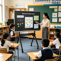 Pantalla Interactiva Táctil Infrarroja HRAY de 85 Pulgadas 4K UHD Todo en Uno, 20 Puntos Táctiles, para Oficina, Sala de Reuniones, Capacitación, Suministro OEM/ODM