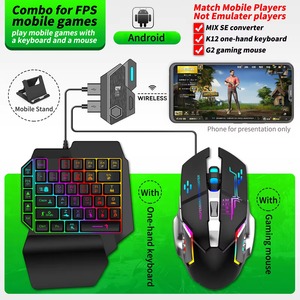 Wired 4-in-1 Mobile Gaming Combo Mix Lite Converter RGB One-Hand <b>Keyboard</b> Gaming <b>Mouse</b> for Android FPS Games Plug <b>and</b> Play - Product Image 2