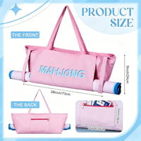 Sac de Mahjong pour tuiles et plateau, sac de voyage grande capacité, sac à main en tissu Oxford, pochette de rangement pour nappe de Mahjong d'extérieur et de maison