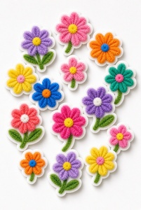 12 Pcs <b>Self</b> <b>Adhesive</b> <b>Felt</b> Flower Stickers Bouquet Tulip Daisy Craft Applique for Home Decoration - Product Image 5