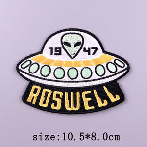 Patchs brodés Alien UFO pour vêtements Cartoon Space Iron-On Sewing <span class=keywords><strong>Patch</strong></span> Fusible Applique Sticker Made PVC for Customizing - Product Image 4