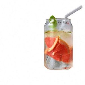 Verre à bière transparent 16oz 480ml avec logo personnalisé par sublimation, verre à café, soda, jus en forme originale avec paille - Product Image 2