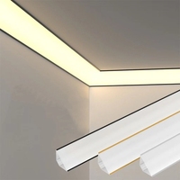Canal diffuseur LED en aluminium à angle de 45 degrés, très vendu, 16*16 mm, pour éclairage décoratif intérieur, 1 m, 2 m, 3 m