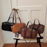 Sac fourre-tout léopard en suède doux avec fermeture éclair, idéal pour l'été, le quotidien et les trajets – Nouvelle collection transfrontalière, en stock