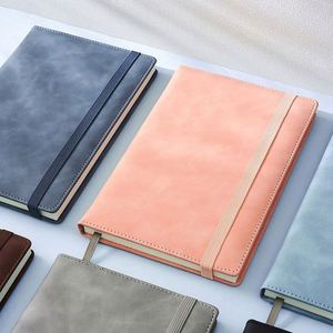 Wholesale Custom A5 Faux PU Leather Hardcover Notebook <b>Sewing</b> 200 Pages Lined Paper Elastic Band Gift for Students Office - Product Image 2