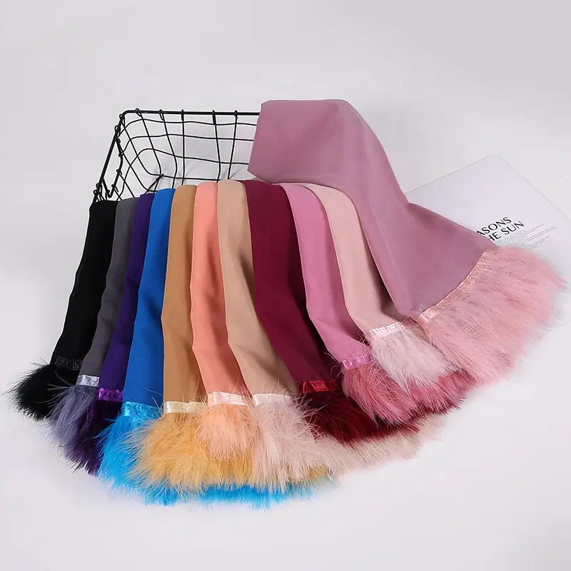 2020 New Mềm Feather Voan Hijab Tùy Chỉnh Phụ Nữ Voan Đối Với Người Hồi Giáo Đồng Bằng Khăn Phụ Nữ Pashmina Khăn Choàng Khăn Dài Khăn Choàng Hijab