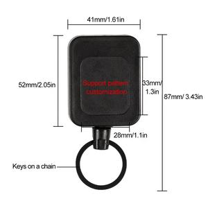 DEYIKEY 0.8mm câble métallique en acier bouton arrière fixe, support de défilement de <span class=keywords><strong>badge</strong></span> <span class=keywords><strong>extensible</strong></span> de 60mm, <span class=keywords><strong>porte</strong></span>-clés - Product Image 4