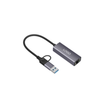 Adaptateur Ethernet USB 3.0 Type-C double port RJ45, carte réseau haute vitesse, logo personnalisé, portable pour ordinateur portable et téléphone, métal + plastique